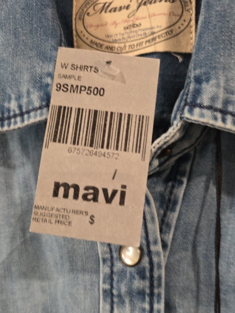 Mavi Sleeveless Light Blue Denim Shirt Dress with Patch Pockets - Picture 3 of 8